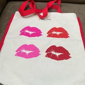 Lancôme Paris shopping tote canvas lip motif